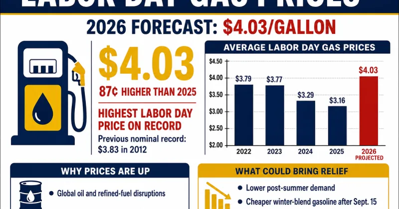 Gas prices this Labor Day weekend poised to be the highest on record