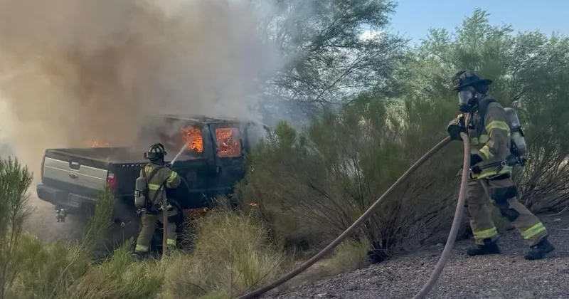 Truck fire sends one to hospital