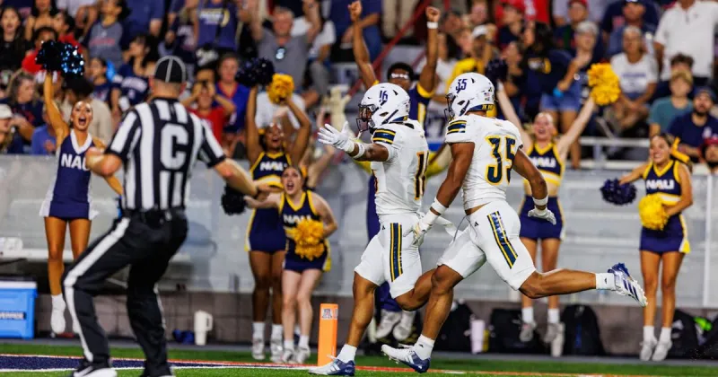 Noble Young-Blackgoat scores pick-six for Lumberjacks against Arizona