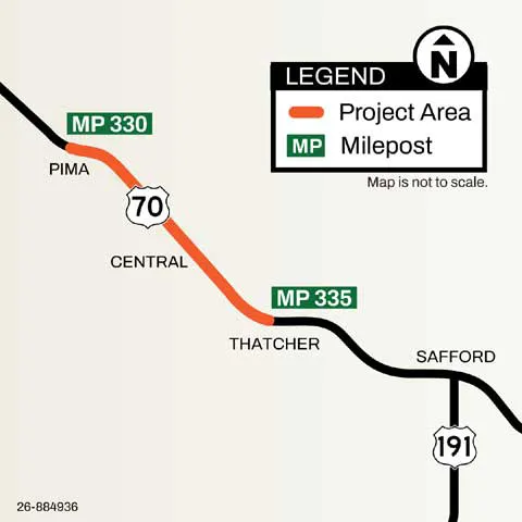 Work on Highway 70 between Thatcher and Pima to start Monday