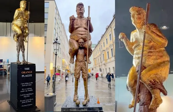 Giant gold statue of Trump isn't his favorite