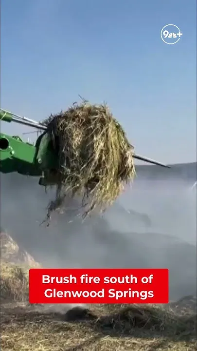 Firefighters extinguish fire burning in hay bales south of Glenwood Springs (Video)