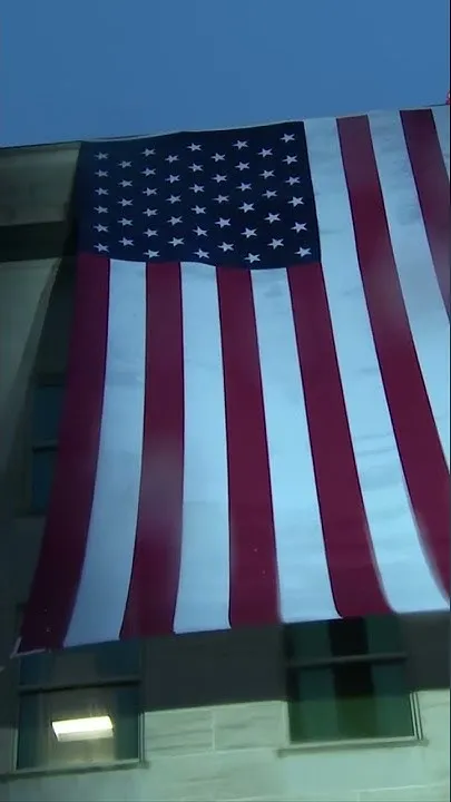 9/11 flag unfurling at the Pentagon, Sept. 11 2026 | 25th anniversary (Video)