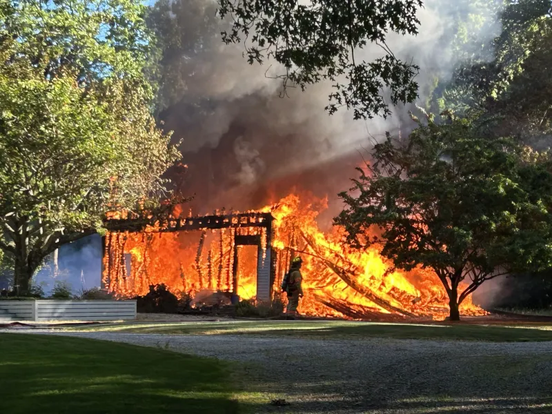 Buttonball Road Fire Destroys Detached Garage in Old Lyme