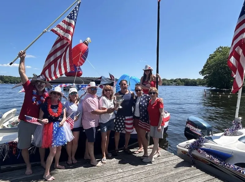 Patriotism Floats at Rogers Lake 7th Annual Boat Parade, July 4