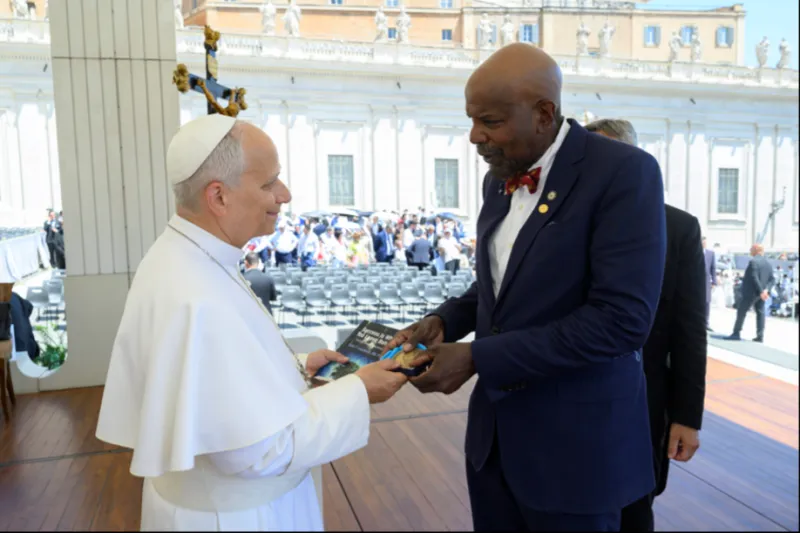 UConn Professor Sir Cato T. Laurencin Has Audience with Pope Leo XIV