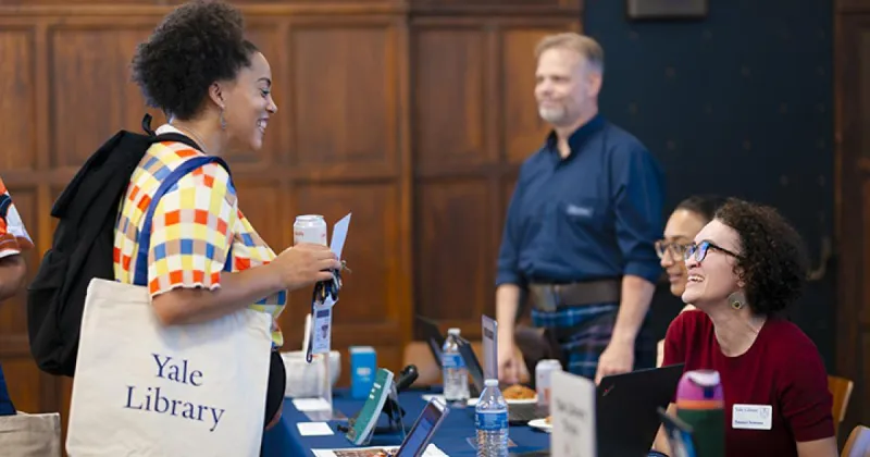New and returning faculty meet, greet, and share at library open house