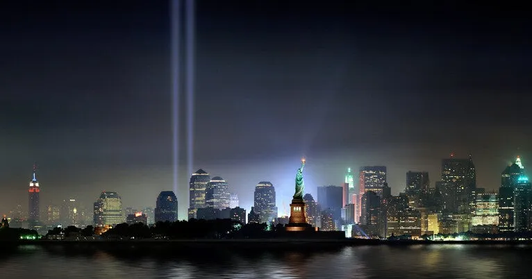 Then and now, 'Tribute in Light' pierced the night sky in remembrance