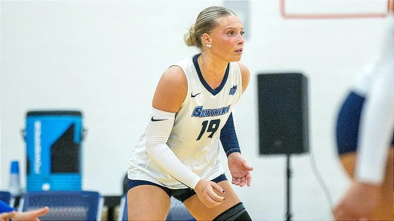 Kerrigan Habing's Double-Double Leads SCSU Volleyball To Sweep Of Caldwell