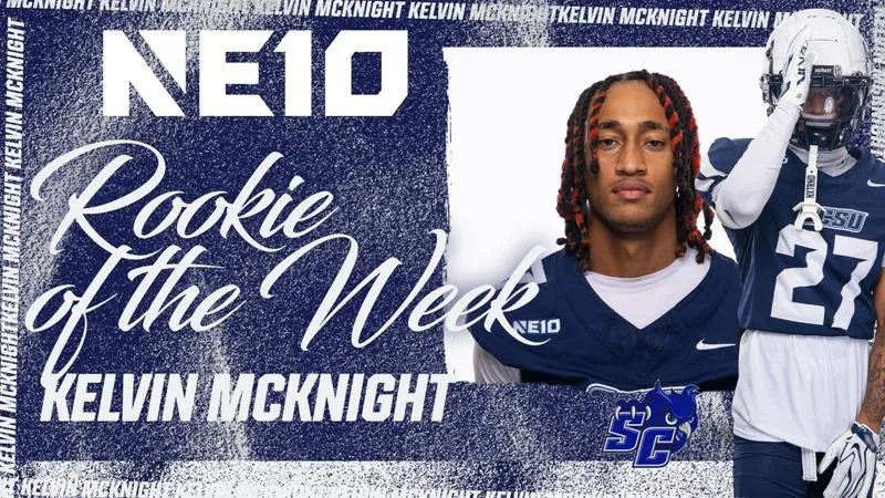 SCSU Football's Kelvin McKnight Named NE10 Rookie of the Week