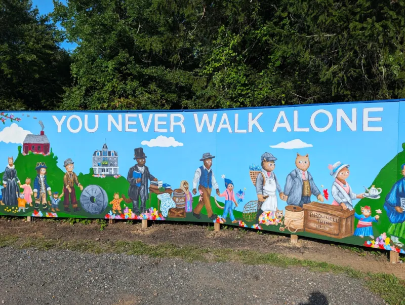 Lyme Artist Helps Bring East Haddam History - and Cats - to Life in New Mural