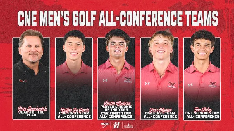 Justin Crossen Sweeps Player and Rookie of the Year as Five Hawks Earn Conference of New England Honors