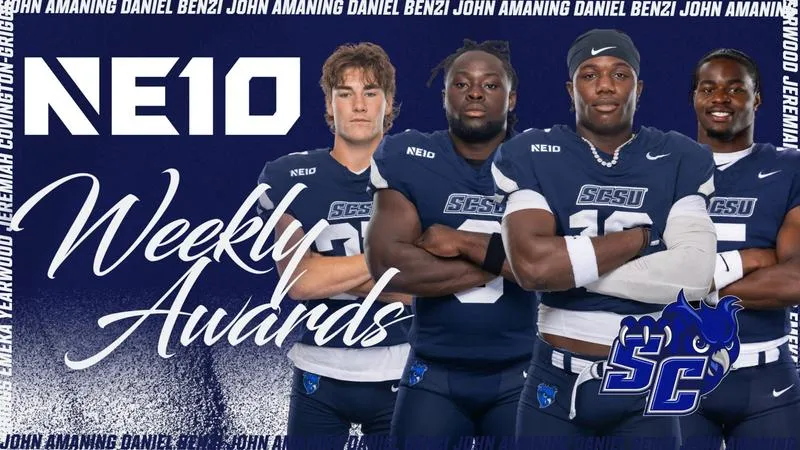 SCSU Football Sweeps NE10 Weekly Awards