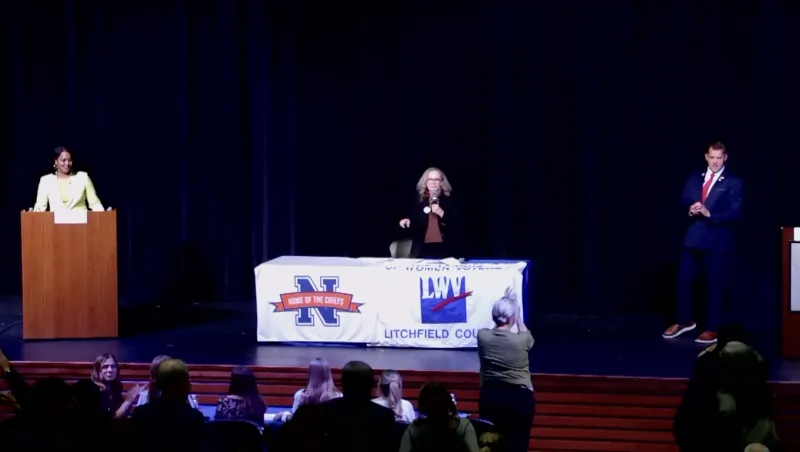 Jahana Hayes, Chris Shea square off in CT 5th District debate