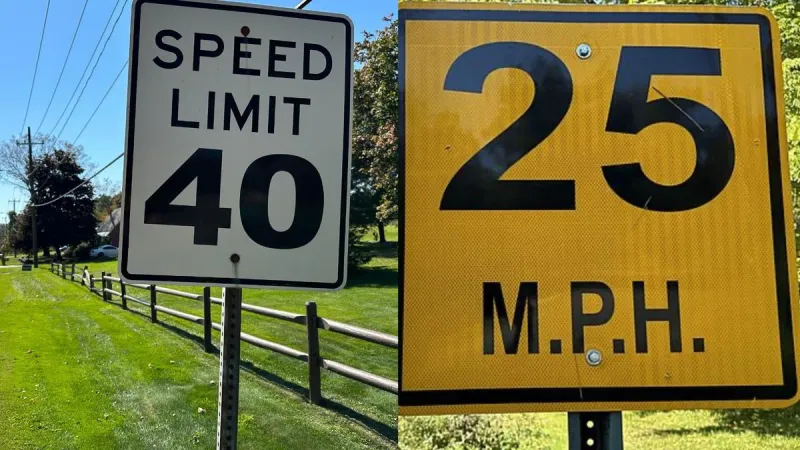 The Real Difference Between Yellow and White Speed Signs in Mass.