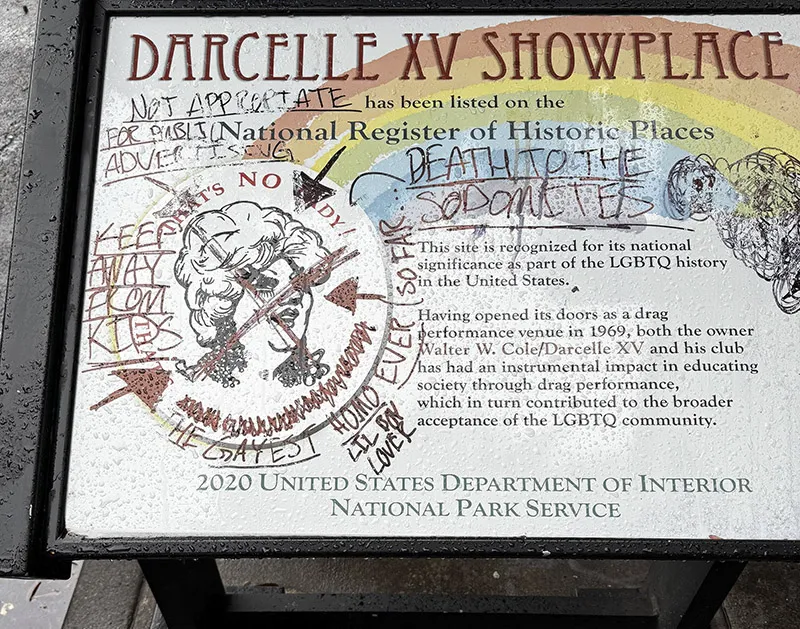Portland's Darcelle XV Plaque Defaced With Hate Speech