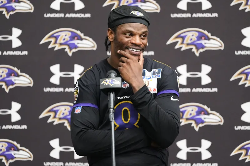Jackson says he loves Baltimore, but steers clear of discussing his contract with the Ravens