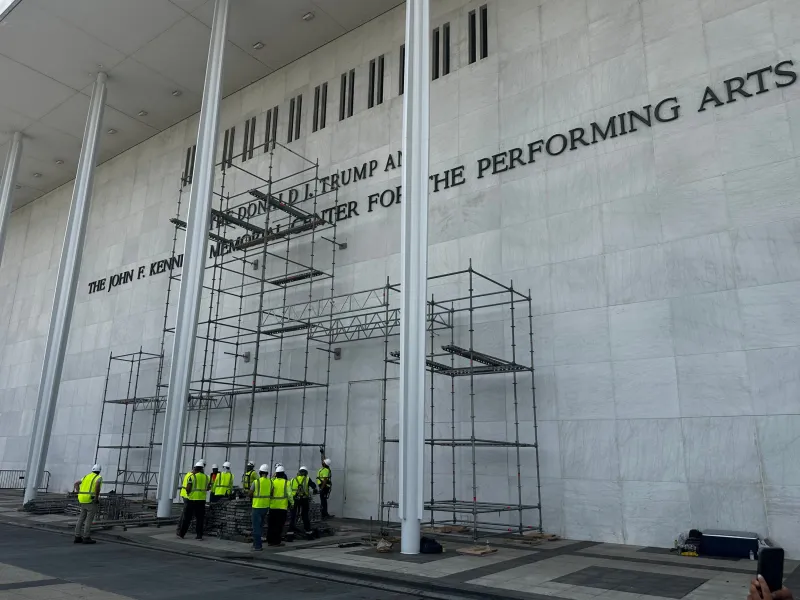 The Scene Outside the Kennedy Center, as Trump's Name Must Come Down