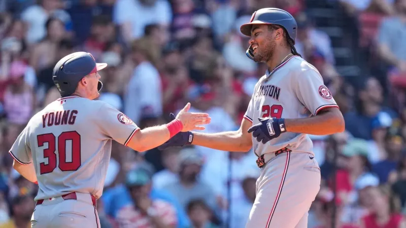 James Woods hits a 3-run homer as the Nationals beat the Red Sox 10-2 to take the series