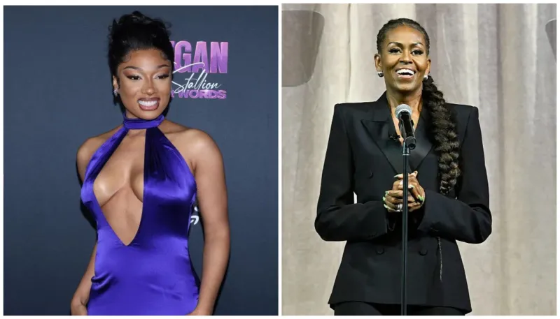 Megan Thee Stallion & Michelle Obama Serve Major Style Before Their 'IMO' Episode Airs In Sara Wong And Sergio Hudson