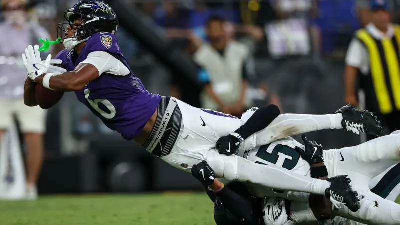 Promising night for Ravens rookie receivers in 24-7 win over Eagles