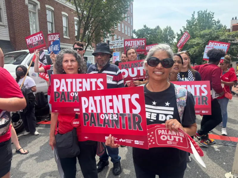 D.C. area nurses join nationwide protests over sharing of health data with Palantir