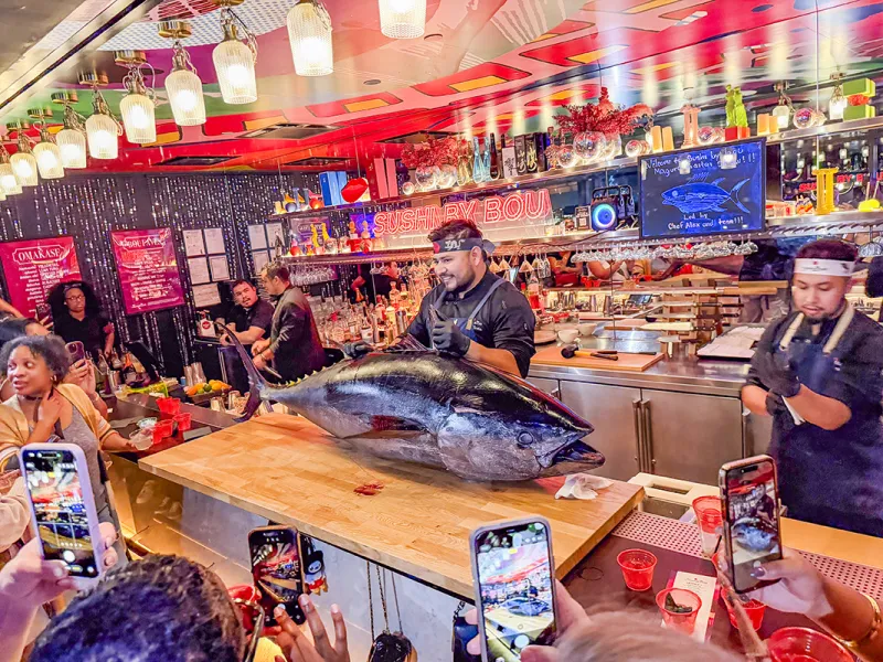 Sushi by Bou's Tuna Cutting Is a Disco Dinner Party