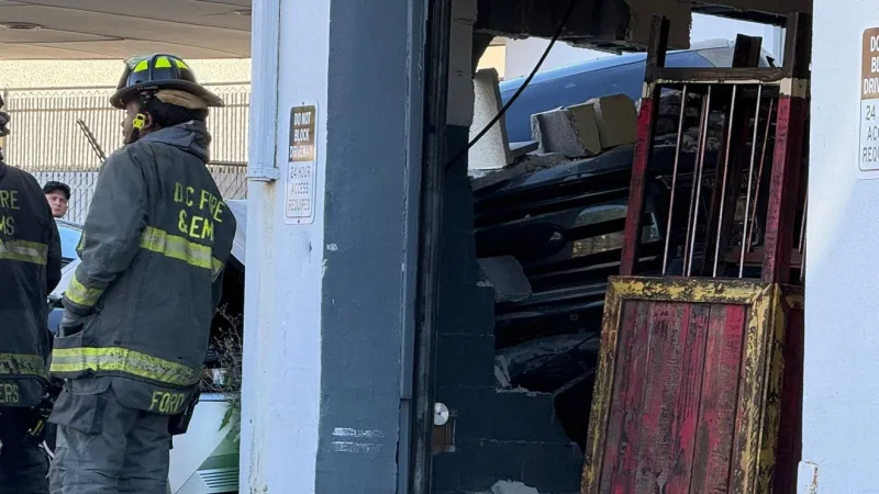 Truck crashes into Northwest DC building, triggering partial collapse