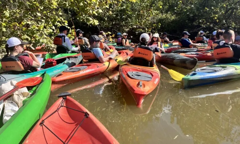 the Den Collective Takes to the Water for Kayaking Tashlich
