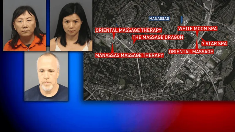 3 Arrested after Manassas City investigation into prostitution at massage parlors