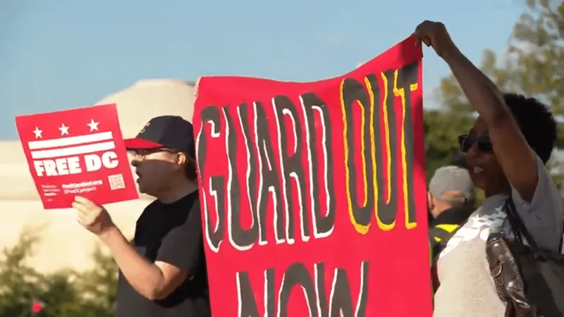 PHOTOS: Dozens rally as appeals court weighs Trump's DC National Guard deployment