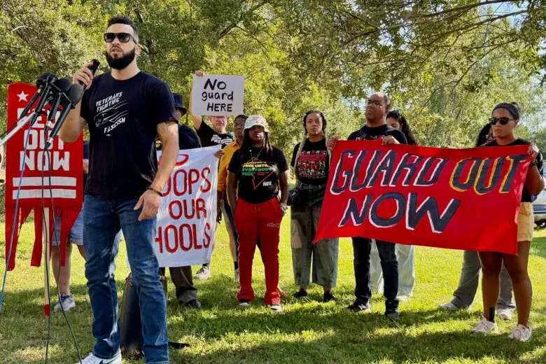 Parents, students, community groups protest National Guard near DC schools