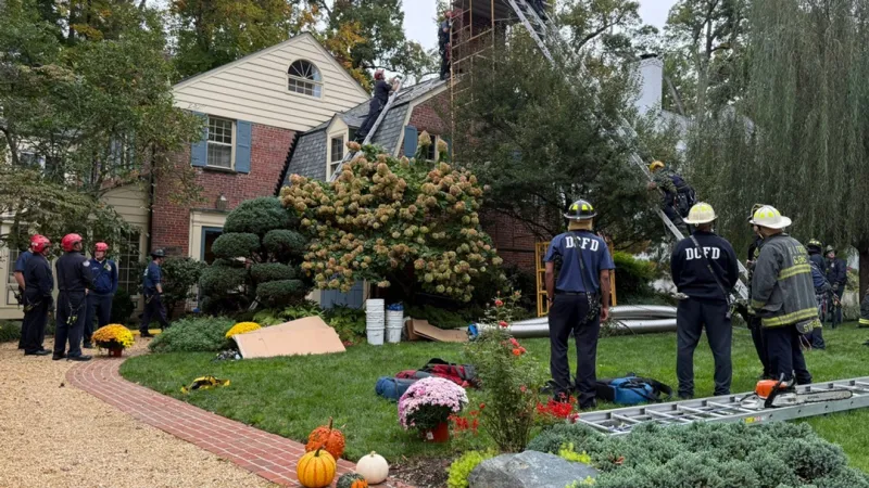 Contractor rescued from scaffolding while working on Northwest DC home