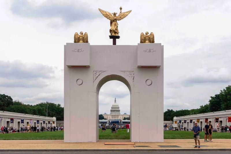 New plans for Trump's arch don't mention the 'military complex' he said it would host
