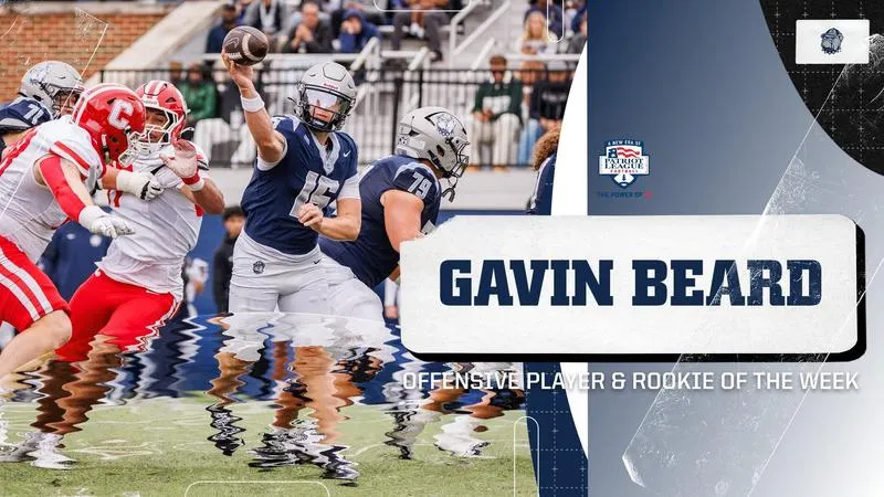 Gavin Beard Named Patriot League Rookie and Offensive Player of the Week