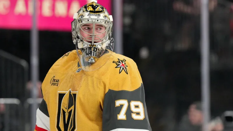 Knights goalie Carter Hart not starting in return to Philadelphia