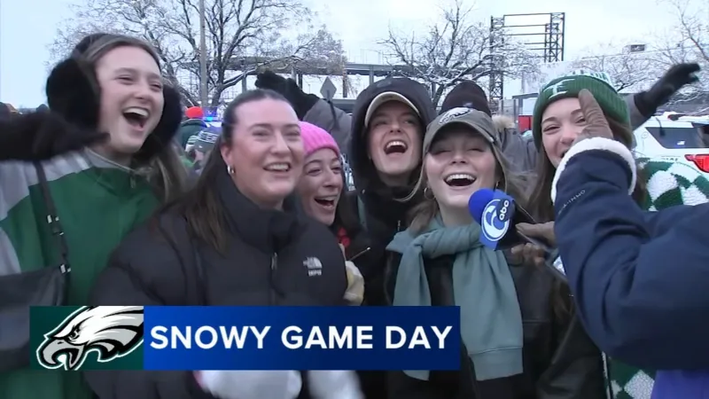 Fans brave snowy conditions for Eagles tailgate