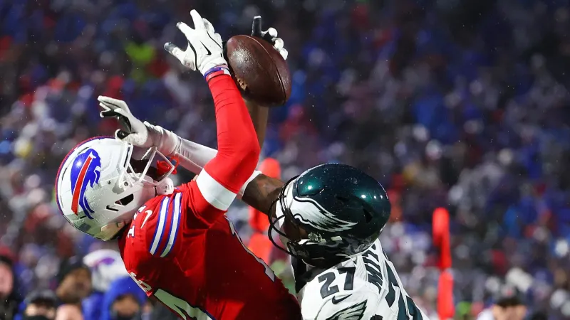 Eagles hang on to beat Bills 13-12 when Josh Allen misses an open K...