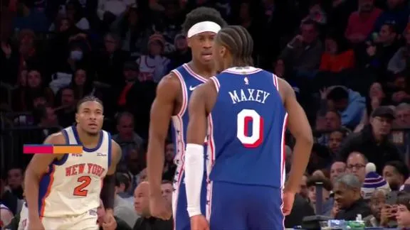 Maxey scores 36 points and the 76ers win again in New York, beating...