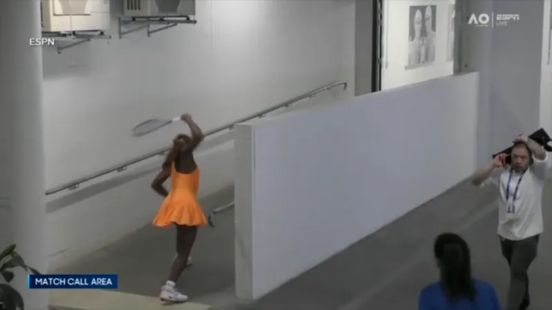Coco Gauff smashes racket in frustration after Australian Open loss