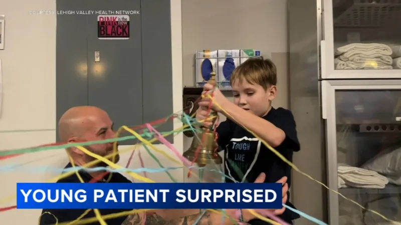 Young Berks Co. cancer survivor rings the bell, gets Eagles surprise