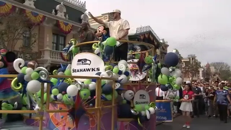 Seattle Seahawks celebrate Super Bowl victory at Disneyland
