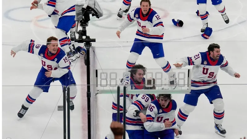 US wins first men's hockey championship at the Olympics since 1980