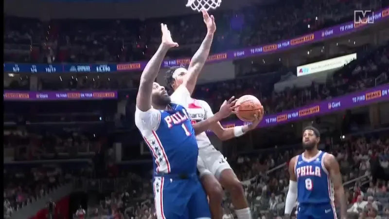 Paul George scores 39 points in the 76ers' 153-151 win over the Wiz...
