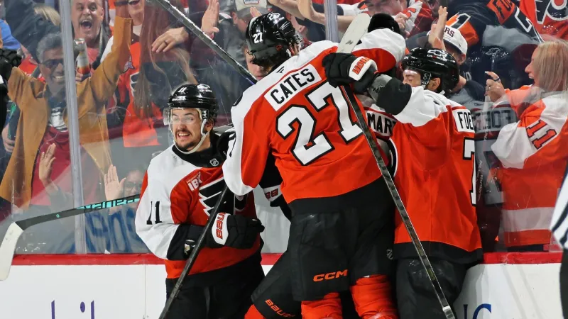 Porter Martone's OT power-play goal lifts Flyers past Bruins 2-1, k...