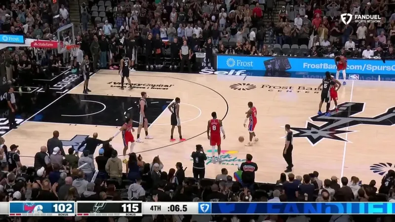 Spurs beat 76ers 115-102 after losing Wembanyama to left rib contusion