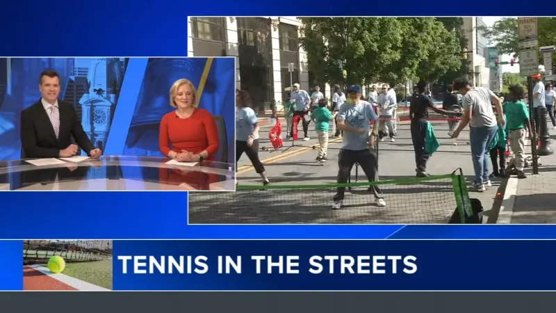 Hundreds of children participate in annual "Tennis in the Streets"