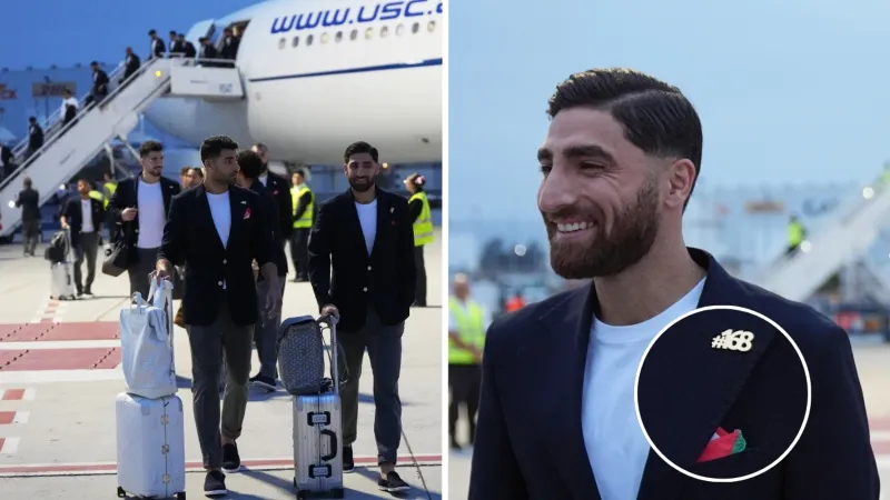 Iran's World Cup players wear pins for victims of deadly school strike