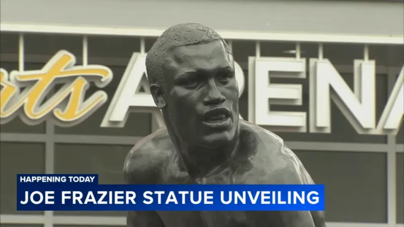 Statue of boxing legend Joe Frazier unveiled at art museum steps