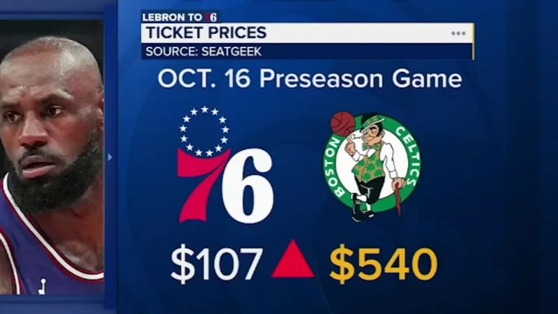 Preseason tickets soar after LeBron signs with Sixers